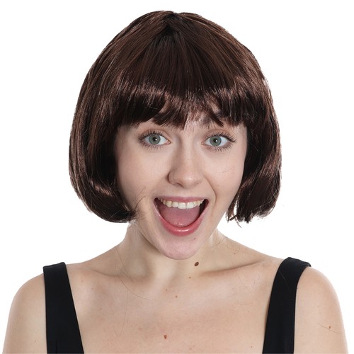 Short brown bob - short, fancy