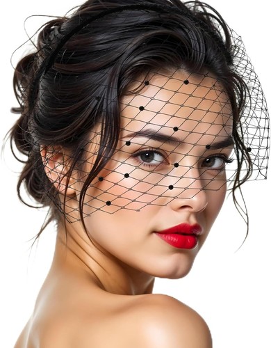 Tyqour black mesh veil - black,