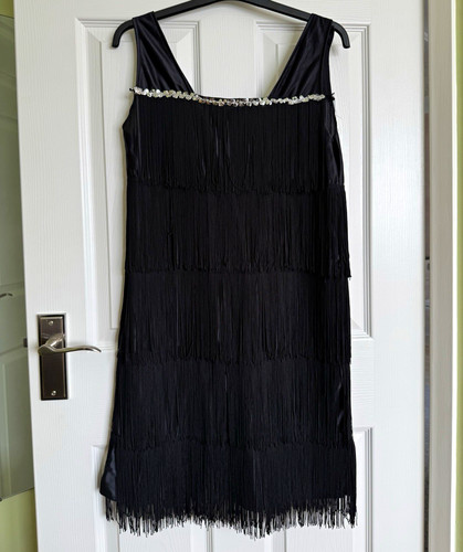 Women black fringed 1920s - women's,