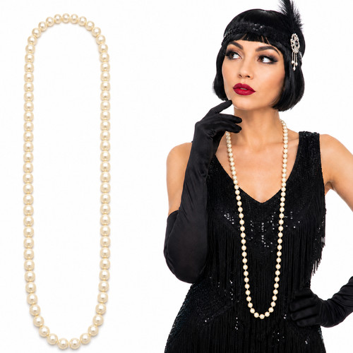 Pearl necklace 1920s flapper - pearl,