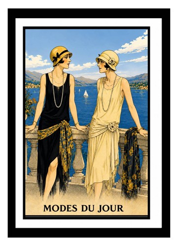 Art deco flapper ladies - flapper, framed