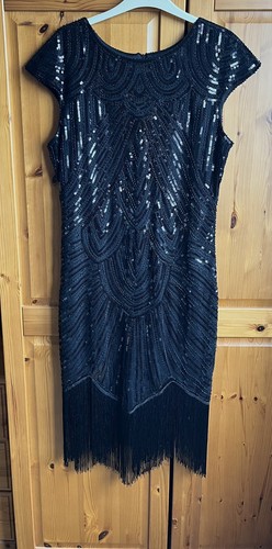 1920s style black sequinned