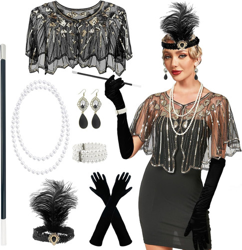 7pcs 1920s accessories - accessories, set