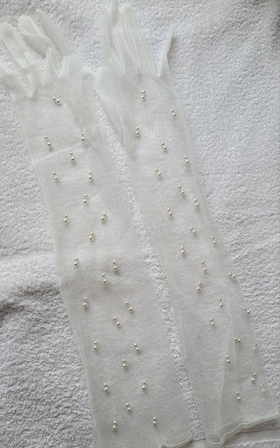 Lace mesh gloves 1920s - gloves,